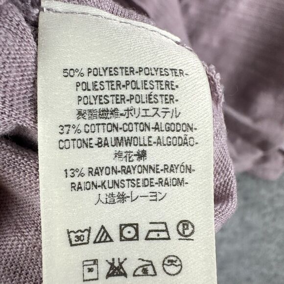 We The Free People Sundance Slub Tee Womens S Lilac Distressed Boho VNeck NEW - Picture 3 of 15